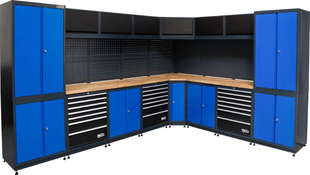 Produktbild BGS Schrankwand System 8 Module mit Massivholz Arbeitsplatte