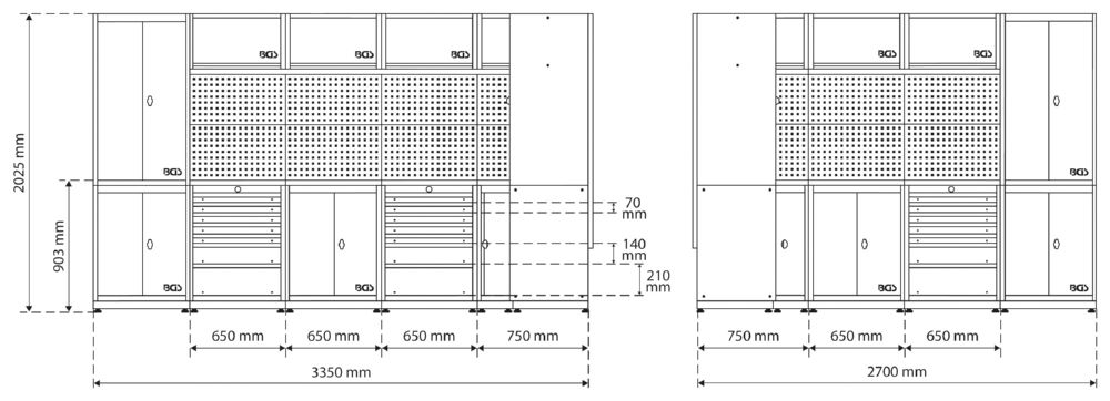Produktbild BGS Schrankwand System 8 Module mit Massivholz Arbeitsplatte bild 6