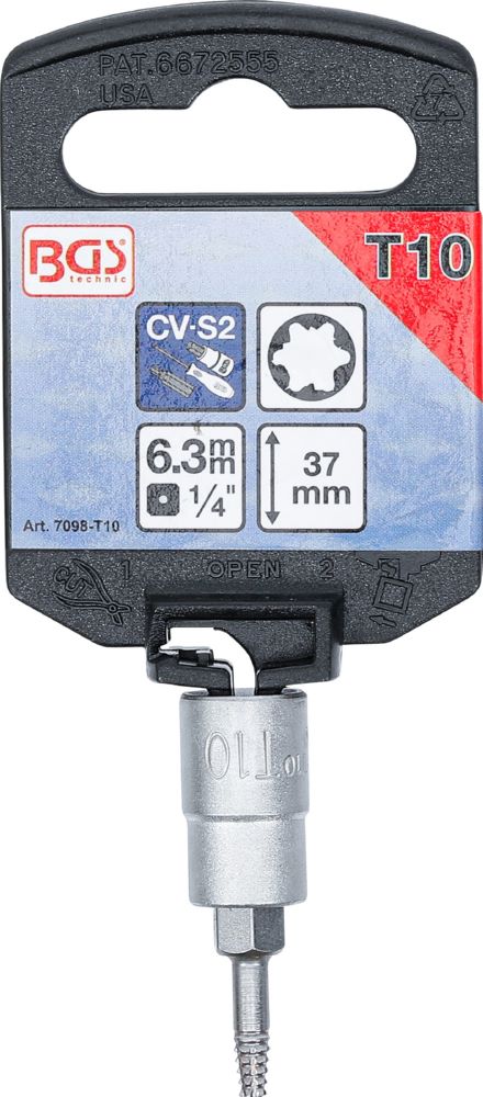 Produktbild Schraubenausdreher Bit-Einsatz Antrieb Innenvierkant 1/4 Zoll T10 bild 2