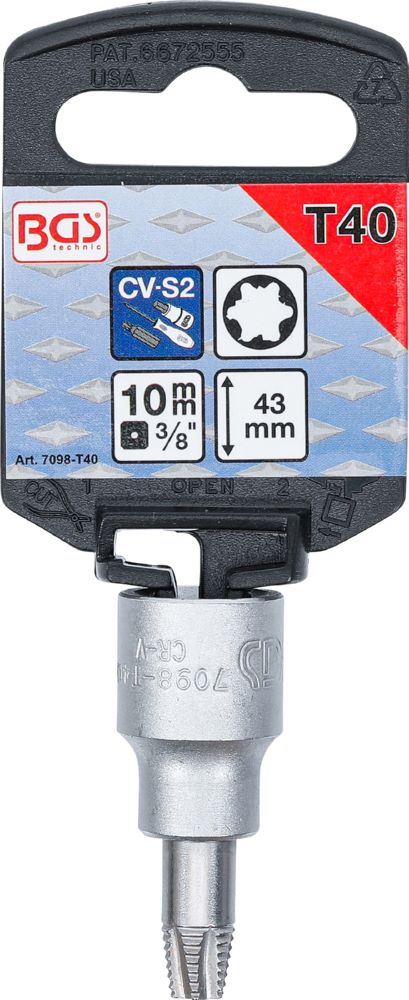 Produktbild Schraubenausdreher Bit-Einsatz Antrieb Innenvierkant 1/4 Zoll T40 bild 2