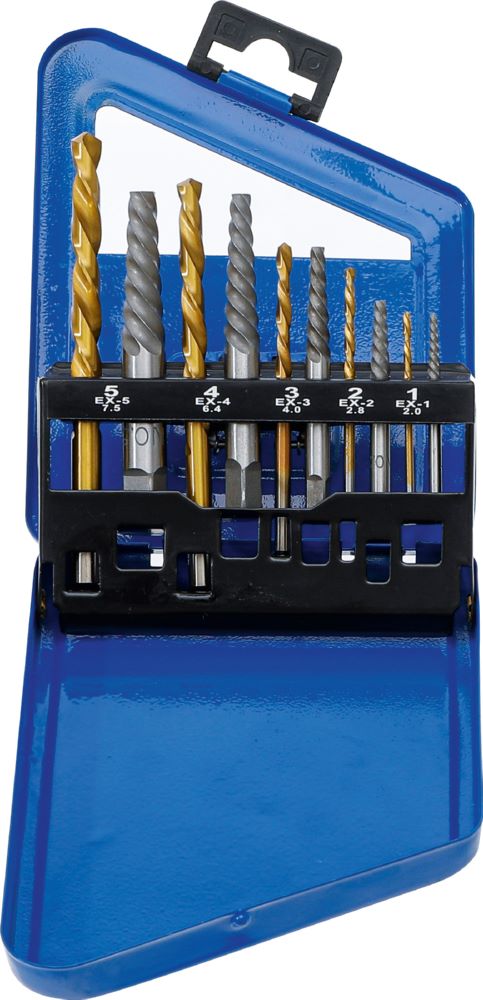 Produktbild BGS Schraubenausdreher Linksbohrer-Satz HSS titan-nitriert 2 - 7,5 mm 10 teilig