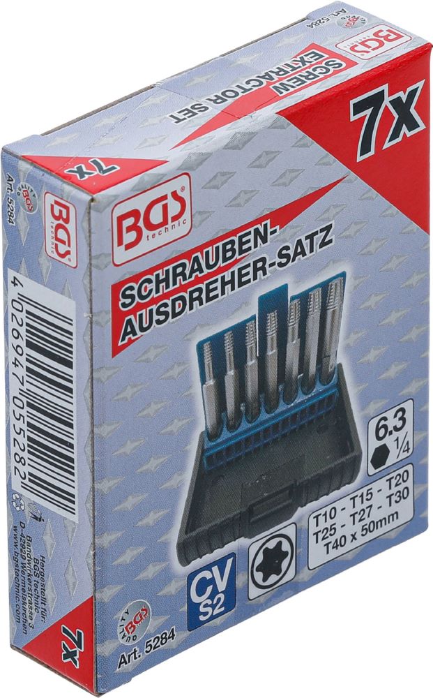 Produktbild Schraubenausdreher Satz für defektes T-Profil für Torx T10 - T40 7 teilig bild 6