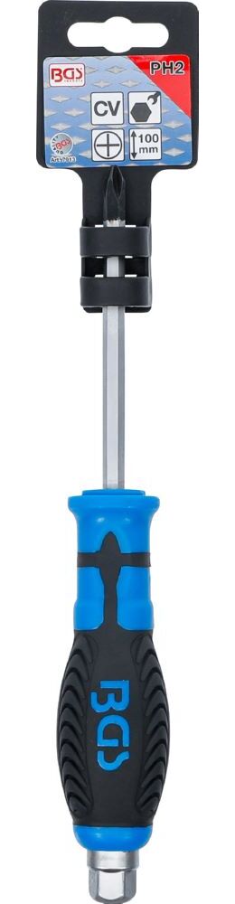 Produktbild BGS Schraubendreher Kreuzschlitz PH2 Klingenlänge 100 mm Klinge mit Sechskant-Profil bild 3
