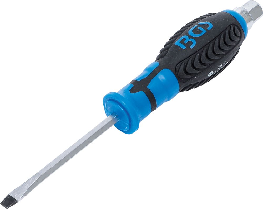 Produktbild BGS Schraubendreher Schlitz 5 mm Klingenlänge 75 mm mit Außensechskant bild 1