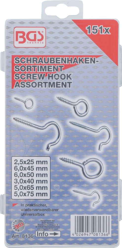 Produktbild Schraubhaken Sortiment 151 teilig bild 3