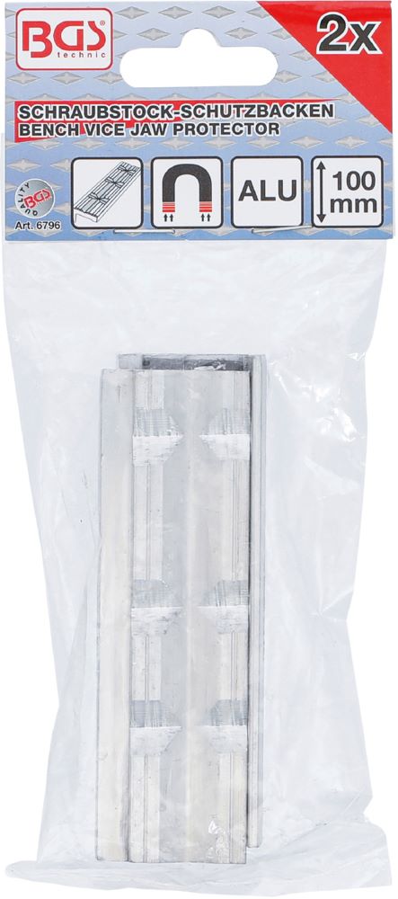 Produktbild BGS Schraubstock Schutzbacken Aluminium Breite 100 mm 2 teilig bild 3