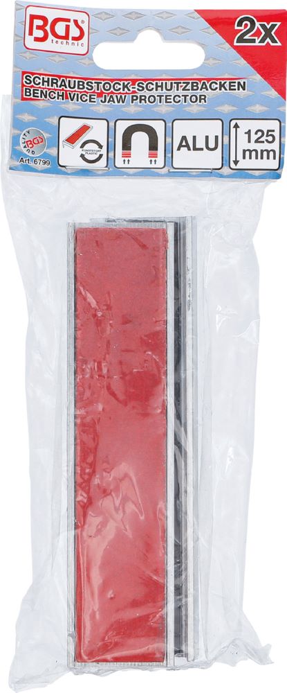 Produktbild BGS Schraubstock Schutzbacken Aluminium Breite 125 mm 2 teilig bild 3