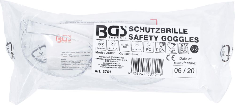 Produktbild BGS Schutzbrille transparent DIN EN 166 bild 5