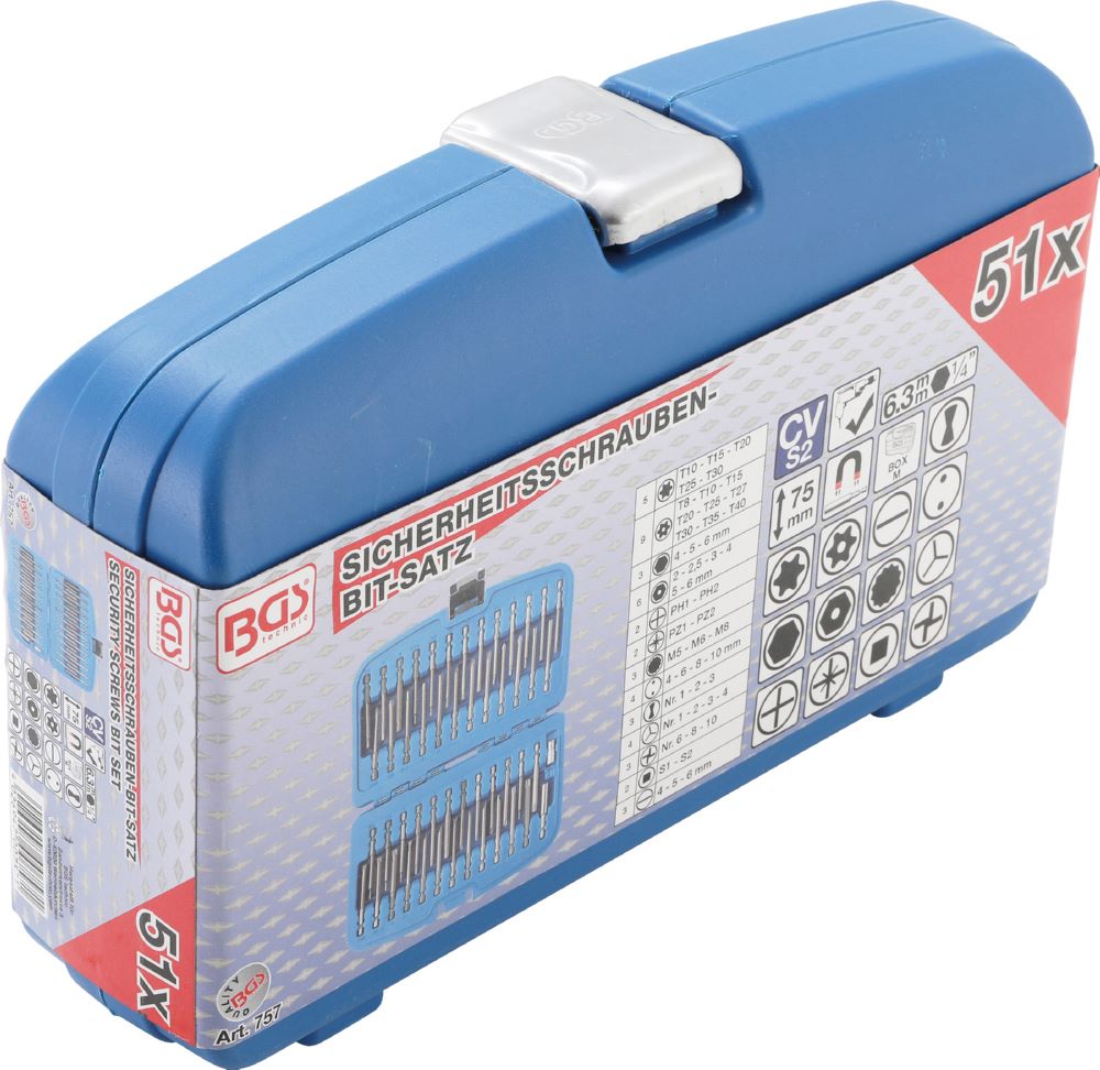 Produktbild Sicherheitsschrauben Bit Satz lang 51 teilig bild 4
