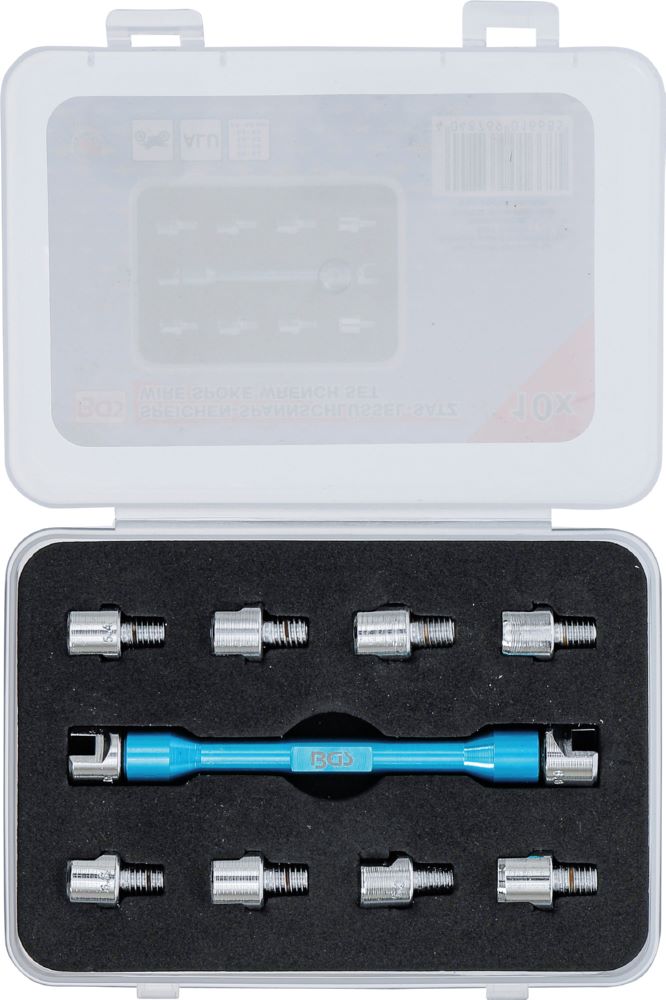 Produktbild BGS Speichenschlüssel austauschbare Köpfe für Motorräder 10 teilig