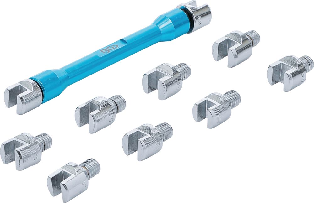 Produktbild BGS Speichenschlüssel austauschbare Köpfe für Motorräder 10 teilig bild 2