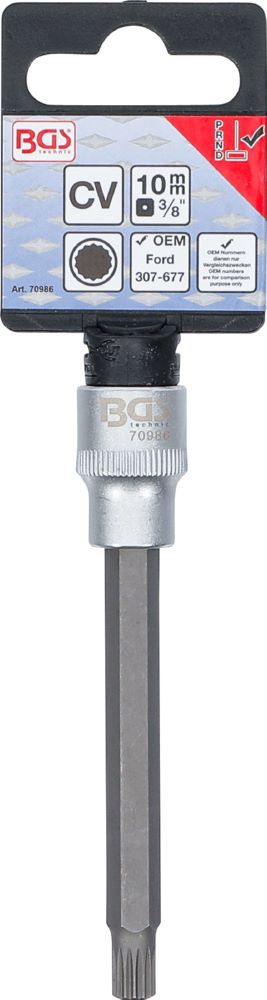 Produktbild BGS Spezial Bit Einsatz Antrieb Innenvierkant 10 mm 3/8 Zoll Innenvielzahn XZN bild 2