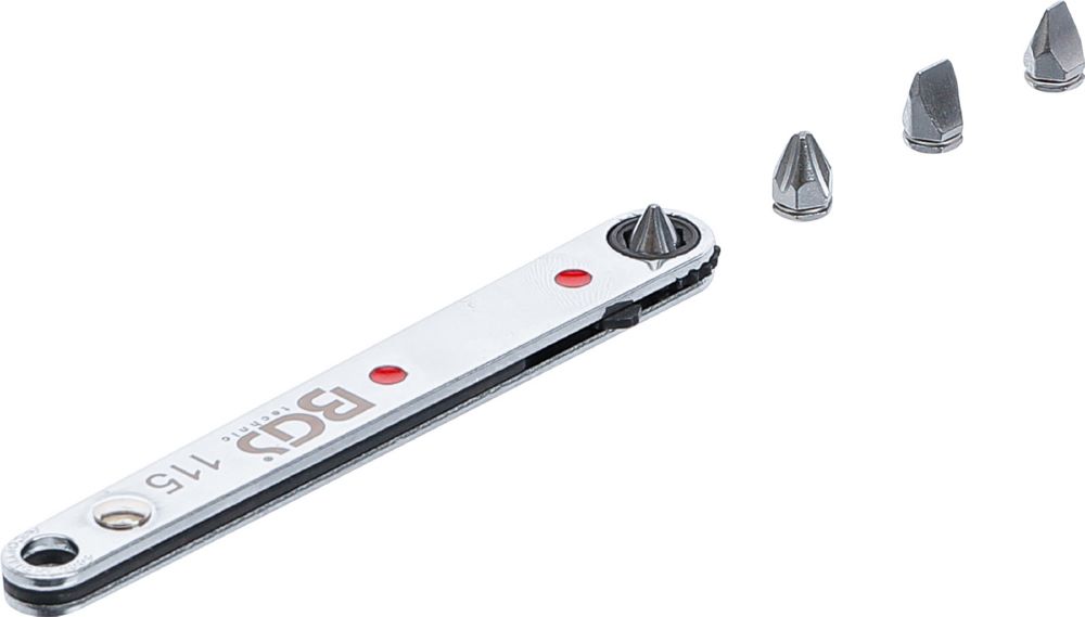 Produktbild Spezial Bitknarre ultra dünn Abtrieb Innensechskant 1/4 Zoll mit 4 Bits bild 2