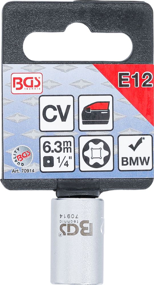 Produktbild Spezial Steckschlüssel Einsatz E-Profil Antrieb Innenvierkant 1/4 Zoll E12 bild 3