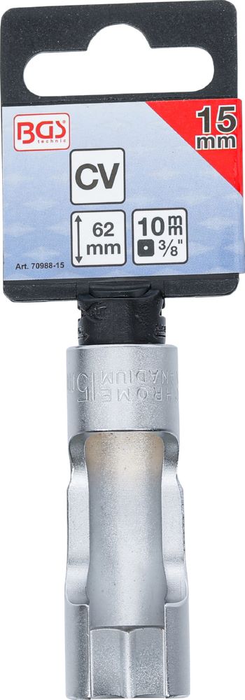 Produktbild Spezial Steckschlüssel Einsatz geschlitzt Innenvierkant 3/8 Zoll 15 mm bild 3