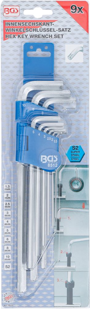 Produktbild BGS Spezial Winkelschlüssel Satz 1,5-10 mm Innensechskant 9 teilig bild 4