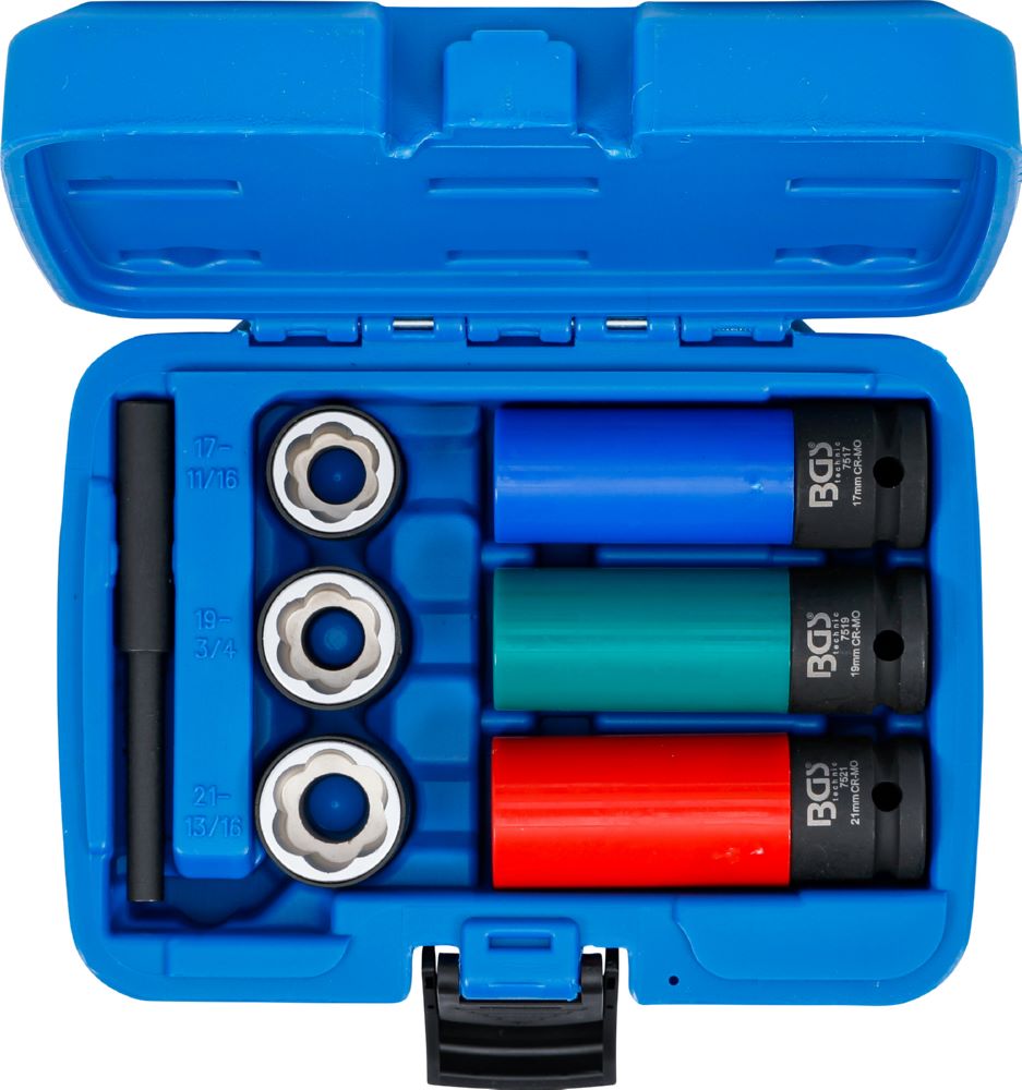 Produktbild Spiral Profil Steckschlüssel Einsatz Satz / Schraubenausdreher Satz 7 teilig bild 4