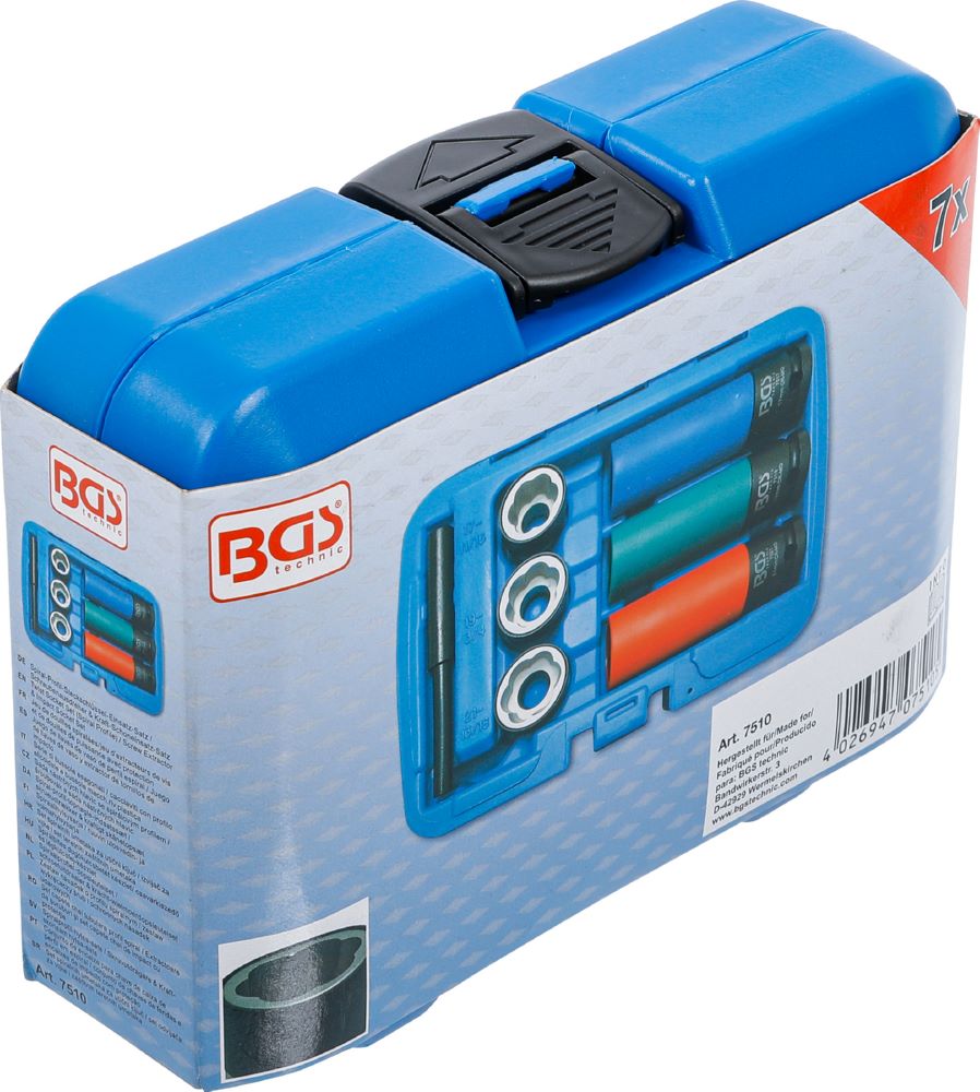 Produktbild Spiral Profil Steckschlüssel Einsatz Satz / Schraubenausdreher Satz 7 teilig bild 6