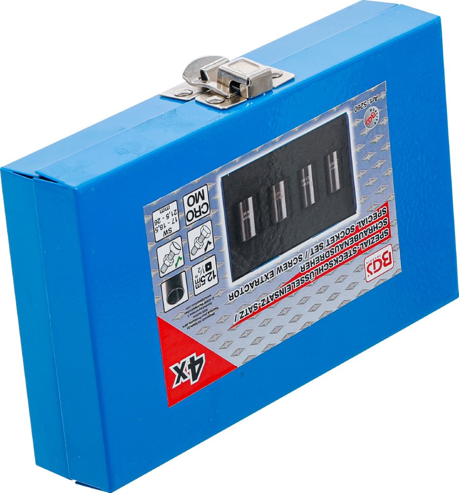 Produktbild Spiral Profil Steckschlüssel-Satz / Schraubenausdreher 17-26 mm 4 teilig bild 5