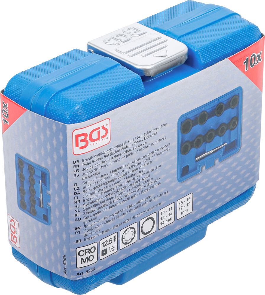 Produktbild Spiral Profil Steckschlüssel Satz / Schraubenausdreher 10-19 mm 10 teilig bild 6