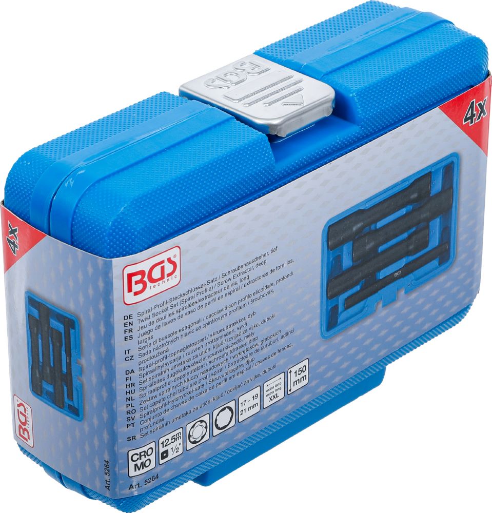 Produktbild Spiral Profil Steckschlüssel Satz / Schraubenausdreher tief 17-21 mm 4 teilig bild 6