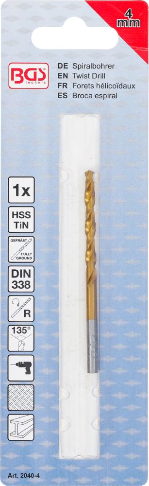Produktbild BGS Spiralbohrer HSS-G titan-nitriert 4,0 mm bild 4