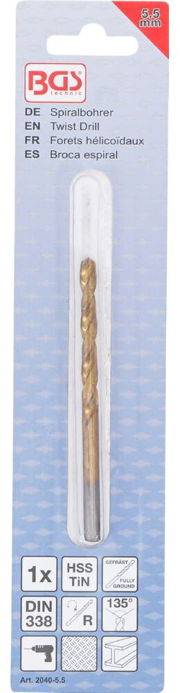 Produktbild BGS Spiralbohrer HSS-G titan-nitriert 5,5 mm bild 4