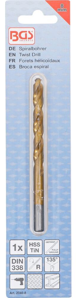 Produktbild BGS Spiralbohrer HSS-G titan-nitriert 8,0 mm bild 4