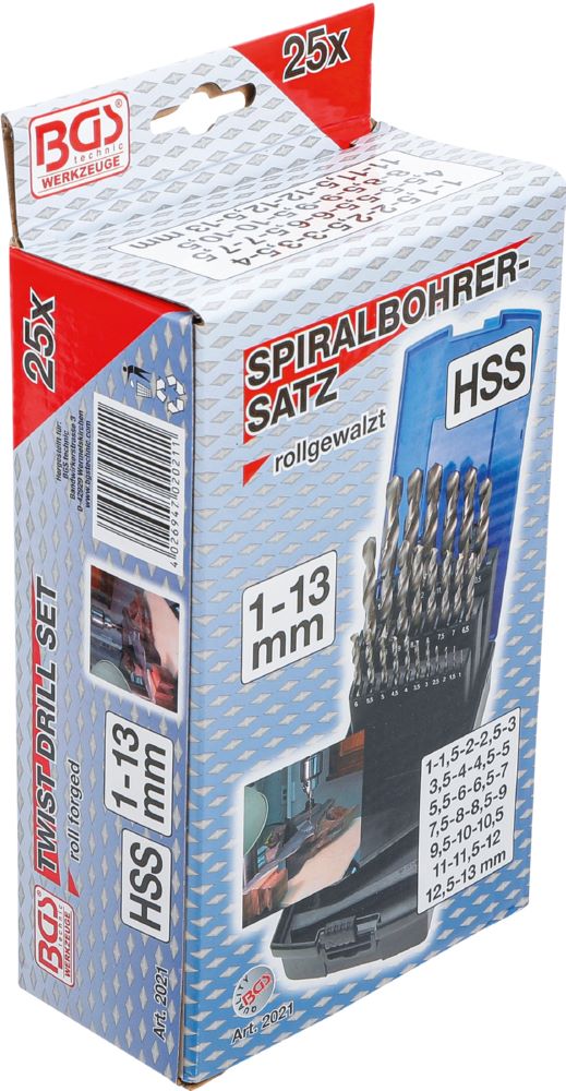 Produktbild BGS Spiralbohrer Satz HSS 1 - 13 mm 25 teilig bild 6