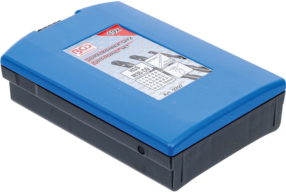 Produktbild BGS Spiralbohrer Satz 1 - 10 mm 19 teilig HSS-G M35 Cobaltstahl bild 5