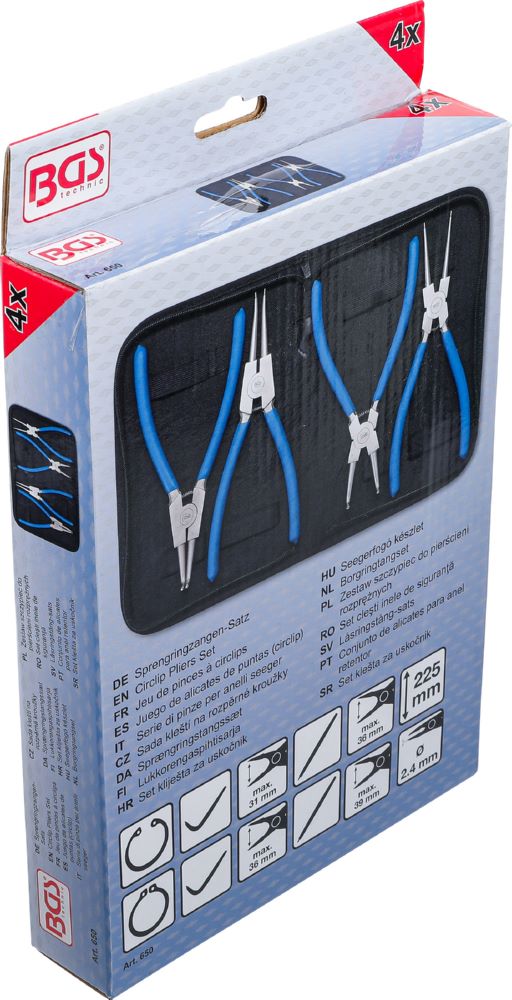 Produktbild BGS Sprengringzangen Satz 225 mm 4 teilig Blau bild 6