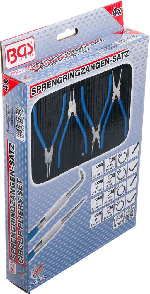Produktbild BGS Sprengringzangen Satz 250 mm 4 teilig Blau bild 7