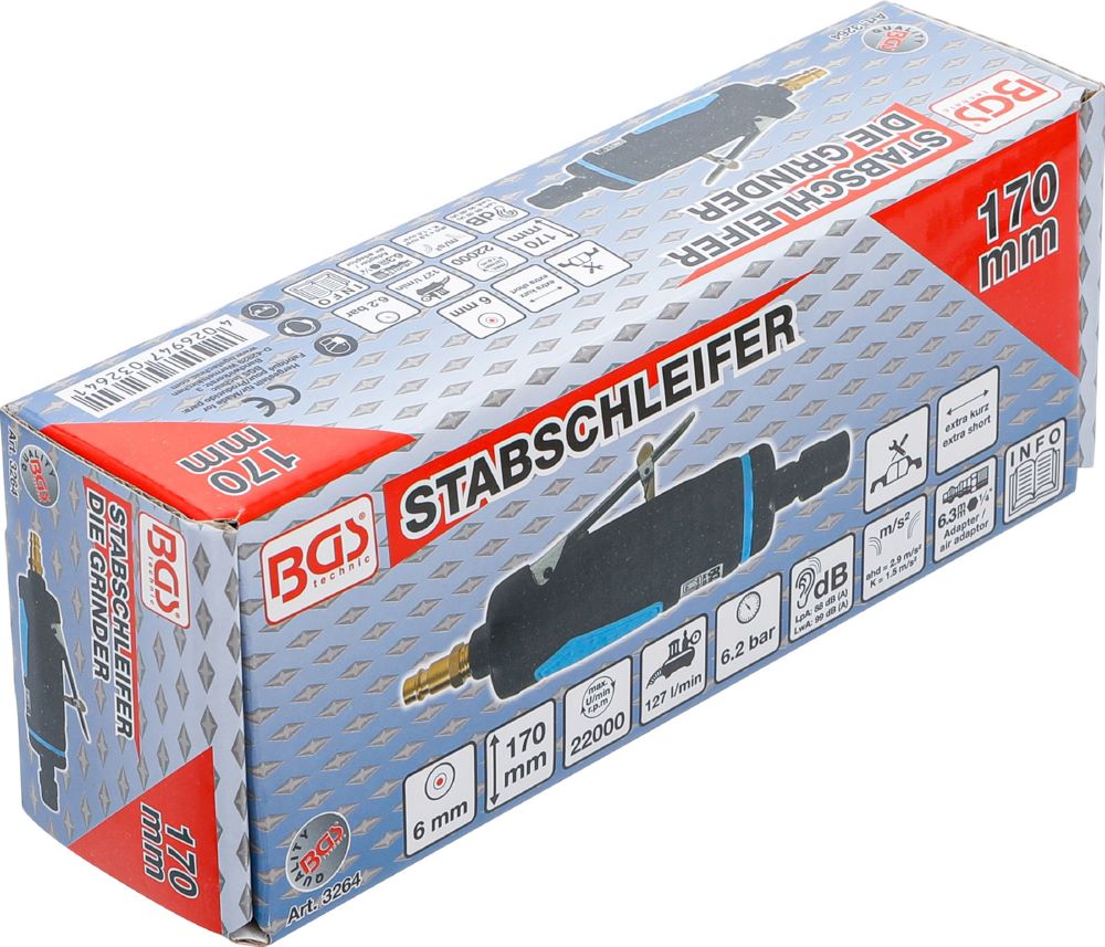 Produktbild BGS Stabschleifer kurz 170 mm Leerlaufdrehzahl 22000 U/min bild 4