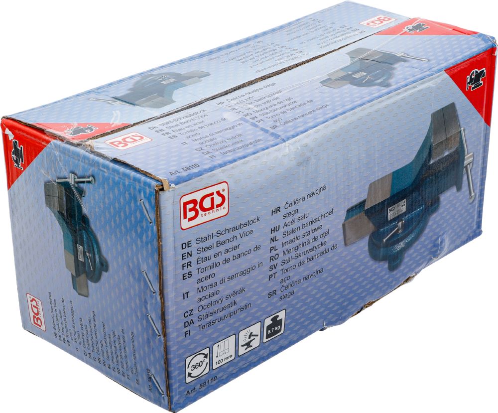 Produktbild BGS Stahl Schraubstock geschmiedet 100 mm Spannbacken bild 7