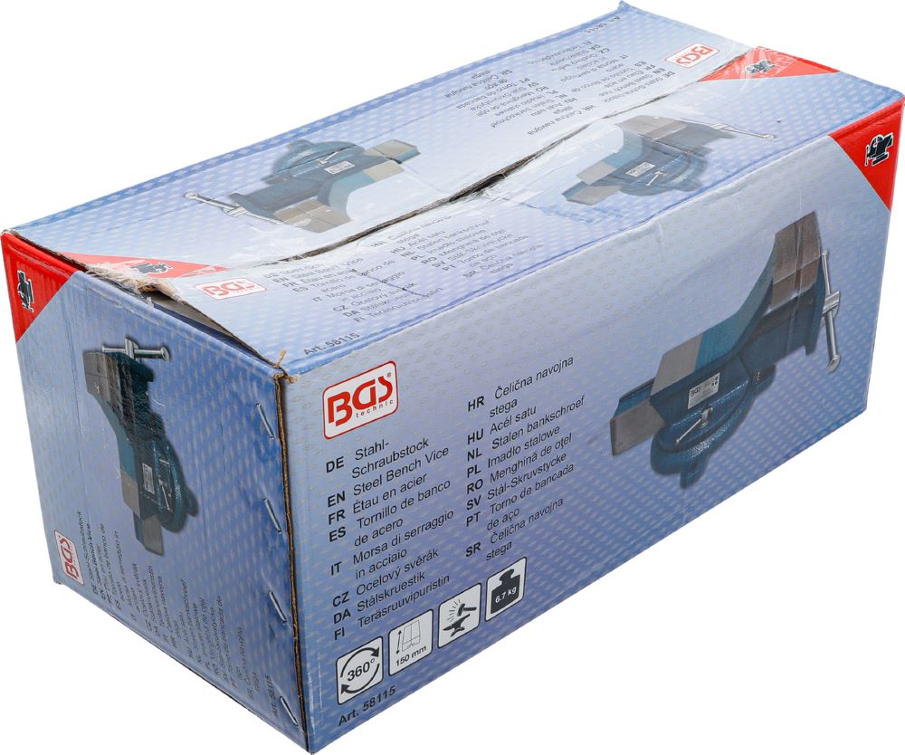 Produktbild BGS Stahl Schraubstock geschmiedet 150 mm Spannbacken bild 7