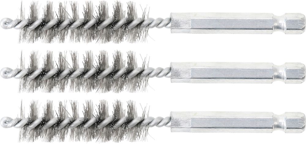 Produktbild BGS Stahlbürste 14 mm Antrieb Außensechskant 6,3 mm 1/4 Zoll 3 teilig