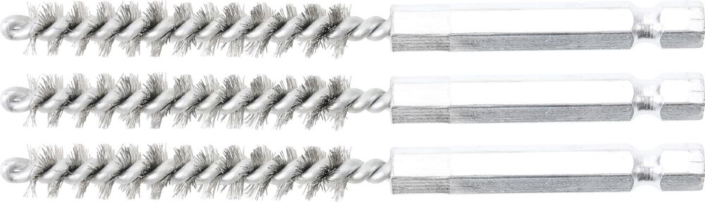 Produktbild BGS Stahlbürste 8 mm Antrieb Außensechskant 6,3 mm 1/4 Zoll 3 teilig