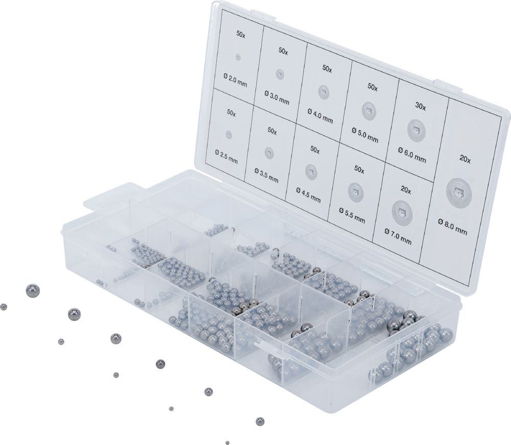 Produktbild BGS Stahlkugel Sortiment 470 teilig