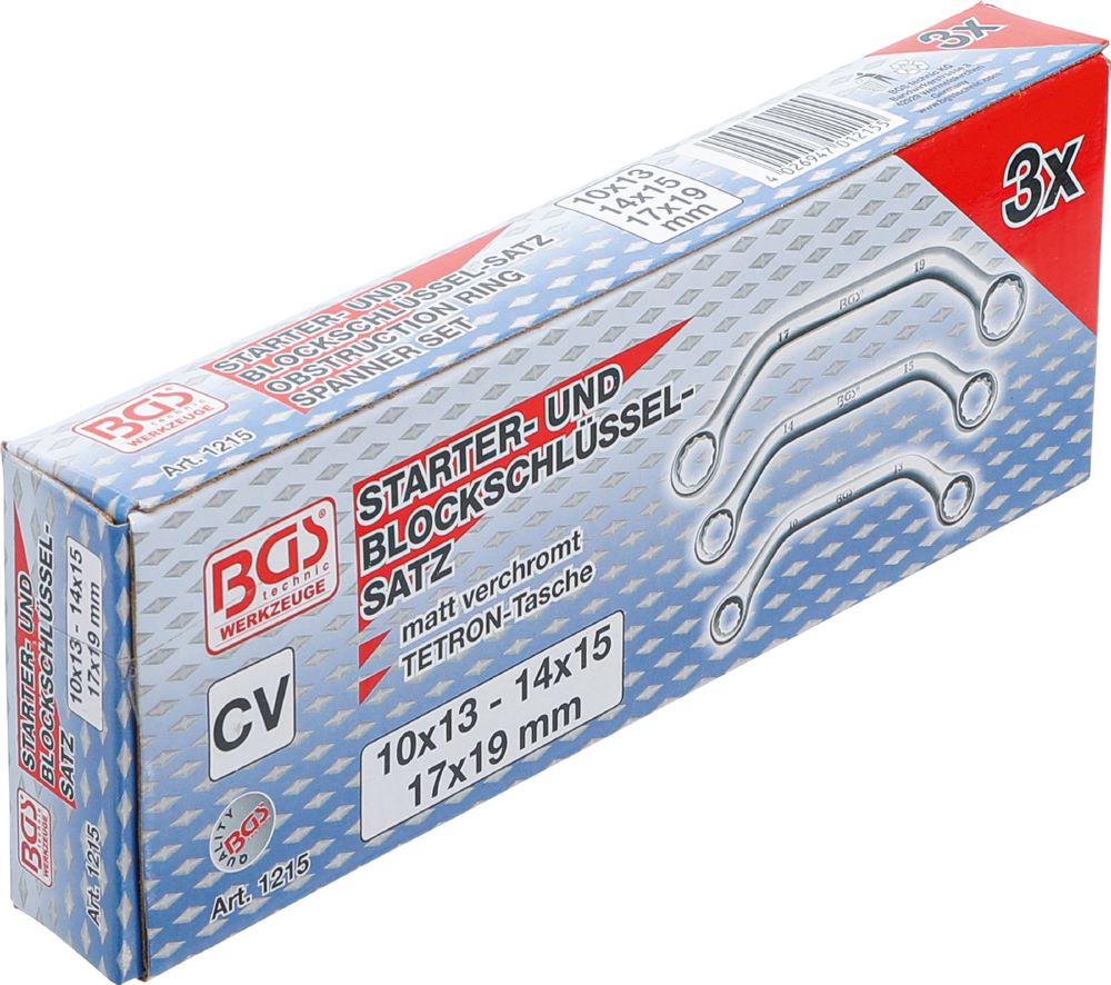 Produktbild BGS Starter und Blockschlüssel Satz 10 x 13 - 17 x 19 mm 3 teilig bild 5