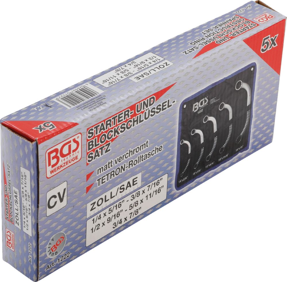 Produktbild BGS Starter und Blockschlüssel Satz Zollgrößen 1/4 Zoll - 7/8 Zoll 5 teilig bild 4