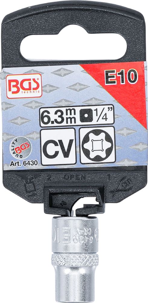 Produktbild Steckschlüssel Einsatz E-Profil Antrieb Innenvierkant 1/4 Zoll E10 bild 3