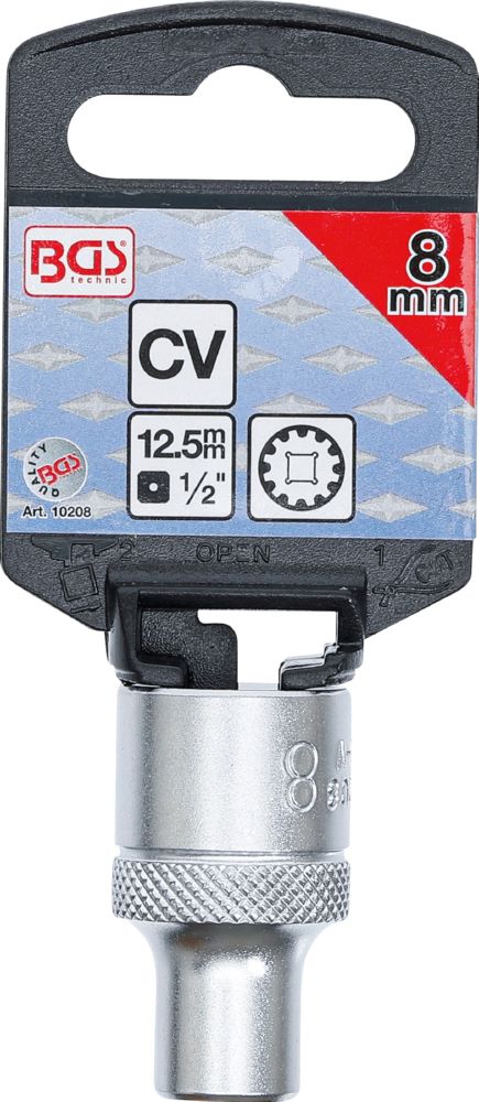 Produktbild BGS Steckschlüssel Einsatz 8 mm Gear Lock Antrieb Innenvierkant 12,5 mm 1/2 Zoll bild 3