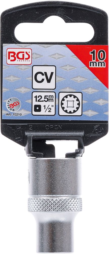 Produktbild BGS Steckschlüssel Einsatz 10 mm Gear Lock Antrieb Innenvierkant 12,5 mm 1/2 Zoll bild 3