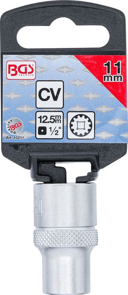 Produktbild BGS Steckschlüssel Einsatz 11 mm Gear Lock Antrieb Innenvierkant 12,5 mm 1/2 Zoll bild 3