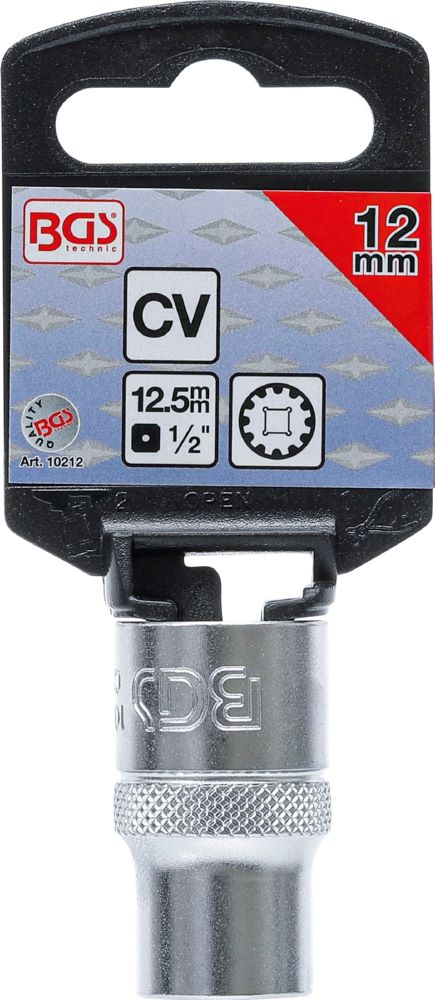 Produktbild BGS Steckschlüssel Einsatz 12 mm Gear Lock Antrieb Innenvierkant 12,5 mm 1/2 Zoll bild 3