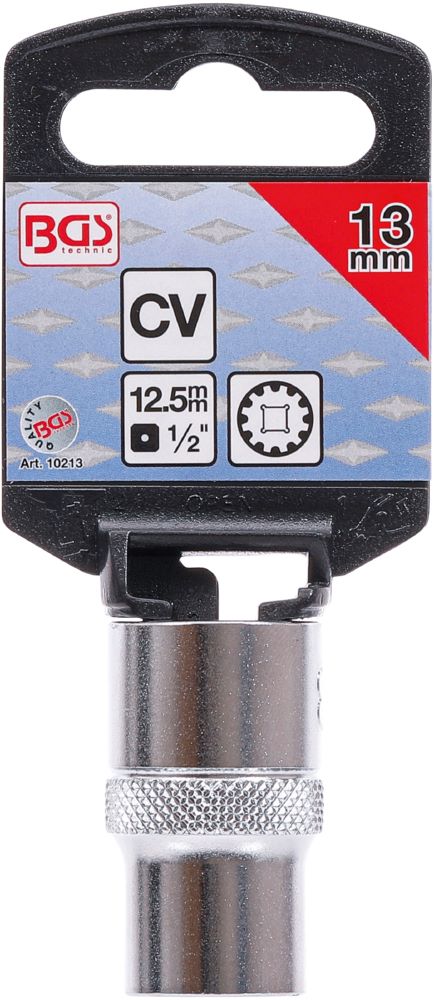Produktbild BGS Steckschlüssel Einsatz 13 mm Gear Lock Antrieb Innenvierkant 12,5 mm 1/2 Zoll bild 3