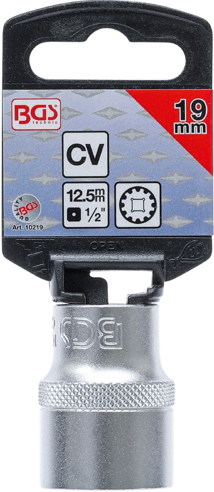 Produktbild BGS Steckschlüssel Einsatz 19 mm Gear Lock Antrieb Innenvierkant 12,5 mm 1/2 Zoll bild 3
