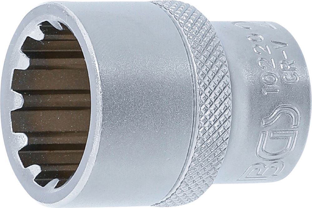 Produktbild BGS Steckschlüssel Einsatz 20 mm Gear Lock Antrieb Innenvierkant 12,5 mm 1/2 Zoll