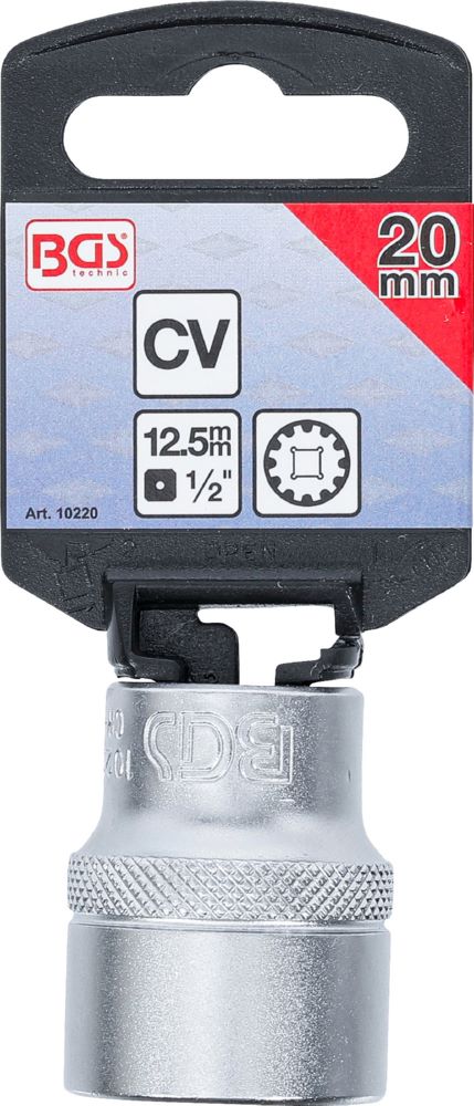 Produktbild BGS Steckschlüssel Einsatz 20 mm Gear Lock Antrieb Innenvierkant 12,5 mm 1/2 Zoll bild 3