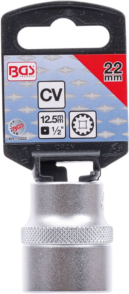 Produktbild BGS Steckschlüssel Einsatz 22 mm Gear Lock Antrieb Innenvierkant 12,5 mm 1/2 Zoll bild 3